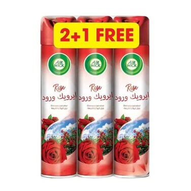 Air Wick Air Freshener Aerosol Air Freshener Refill For Home And Office With Rose Fragranced- 3X300Ml