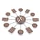 Orient Round And Square Cookie Biscuit Themed Wall Clock With Fork And Knife As Hand- Dark Brown