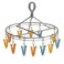 Portable And Foldable Plastic Round Small Clothes Drying Hanger With Clips- Multi-Color