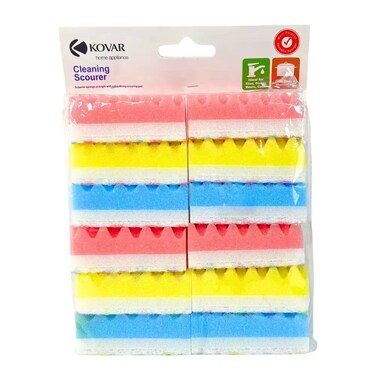 Kovar Multicolor Cleaning Scourer Sponge For Super Cleaning- 12Pcs