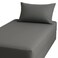 Kovar Single Fitted Bed Sheet Set 120X200Cm With Pillow Cover 50X75Cm Gray