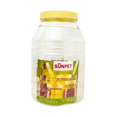 Sunpet Multi-Purpose Large Size Top Yellow Plastic Large Food Storage Container- 6000Ml