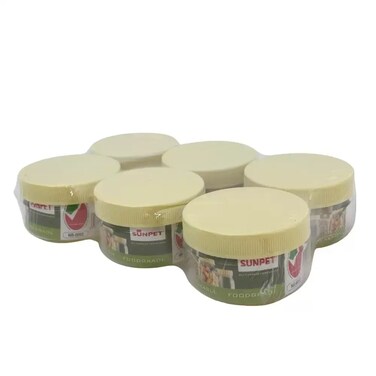 Sunpet Multipurpose Small Top Yellow Plastic Small Food Storage Container- 6X150Ml