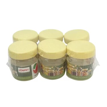 Sunpet Multipurpose Small Top Yellow Plastic Small Food Storage Container- 6X100Ml