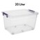 Kovar Clear Storage Plastic Container Box With Locking Lid And Wheel- 20Ltr