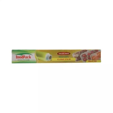 Foodpack Heavy Duty Cling Film Food Wrap Roll For Fresh Storage- 30Cmx100