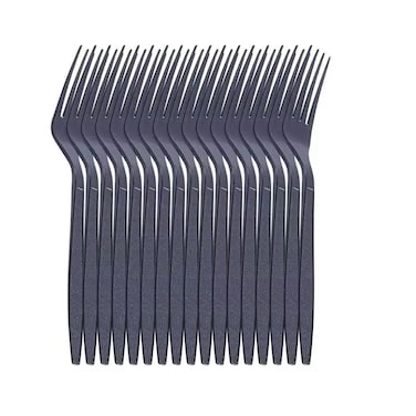 Foodpack Disposable Forks Black Heavy Duty 7 Inch Plastic Forks- 50Pcs