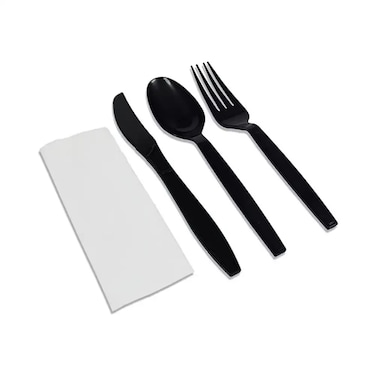 Foodpack Heavy Duty Cutlery Set Fork Spoon Disposable Plastic Cutlery Set- Set Of 20