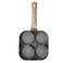 Four Round Hole Non Stick Coating Frying Pan With Wooden Handle For Eggs