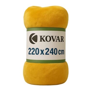 Kovar Comfy Double Size Super Soft Blanket 220X240Cm Yellow