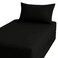 Kovar Single Fitted Bed Sheet Set 120X200Cm With Pillow Cover 50X75Cm Black