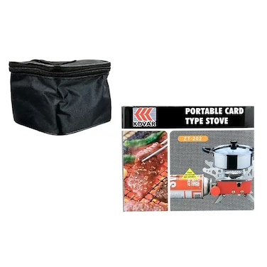 Kovar Portable Red Camping Gas Stove, Foldable And Lightweight Butane Burner With Convenient Piezo Ignition