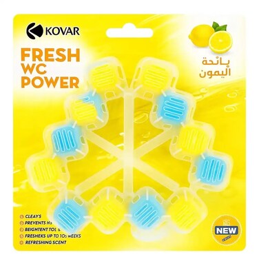 Kovar Lemon Scented Toilet Rim Block Cleaner In Square Shape For Clean And Refreshing Scent