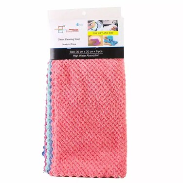 Classic Cleaning Kitchen Towel, High Water Absorption Cleaning Towel, 6 Pieces - 30X30Cm