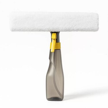 Handheld Double Sided Window Cleaner With Wiper And Mop In Spray Bottle- Black