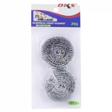 Oks Heavy Duty Stainless Steel Wire Scourer, Dishes Pots And Pans Scrubber- 2Pcs
