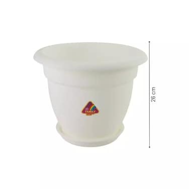 Plastic Plants Pot Container Indoor And Outdoor Plant Holder With Tray, Dahlia Planter For Balcony, Garden, Home