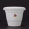 Plastic Garden Pots Containers Tree Planters With Tray, White- 14X12 Cm