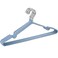 Heavy Duty Plastic Coated Flexible Clothes Hangers Set With Stainless Steel Hook Blue- 6Pcs