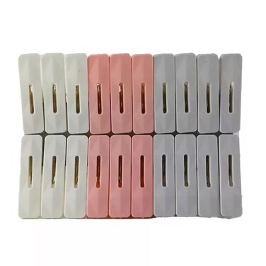 Plastic Unique Design Assorted Color Cloths Peg Clips- 20Pcs