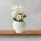 Decorative Ceramic Flower Pot With Berber Fleece Shade- White