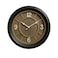 Battery Operated Classic Analogue Wooden Wall Clock With Golden Interior- Black