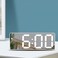 Bedside Digital Alarm Clock With Led Display And Mirror Finish- White
