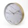White Marble Designed Round Analogue Wall Clock With Gold Frame- Golden