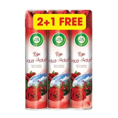 Air Wick Air Freshener Aerosol Air Freshener Refill For Home And Office With Rose Fragranced- 3X300Ml