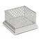 Square Rim Mirror Base Metal Storage Tray With Cutwork Detailed 28X18X10cm- Silver