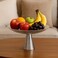 Thick And Round Fruit Glass Plate Tray With Stainless Steel Stand- 20cm