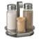 Glass Seasoning Bottle Set Of Salt Pepper And Toothpick Bottle In Silver Hook Stand- 3pcs Set