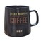Royalford Every Morning Coffee Printed Stoneware Ceramic Mug- Black