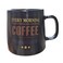 Royalford Every Morning Coffee Printed Stoneware Ceramic Mug- Black