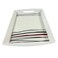 Sarvah Melamine 17 Inch Black And Red Line Designed Rectangle Serving Tray With Handle- White
