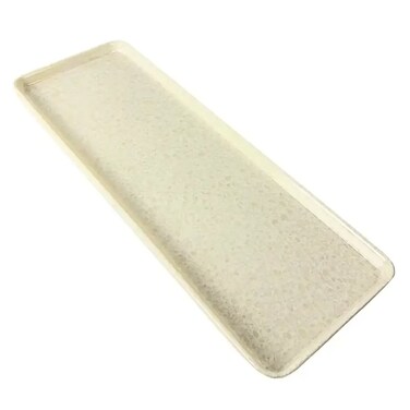Dynasty Melamine Marble Designed 20 Inch Rectangle Tray- Ivory