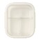 Airtight And Anti Leakage Borosilicate Square Glass Lunch Box With 3 Compartments- White