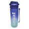 Durable Silicone Unbreakable Sports Water Bottle with Straw- Blue