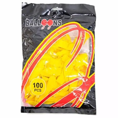 Balloons Decoration Wedding, Birthday Party, Party Occasion, 100Pcs, Yellow Colour Pack Of 3