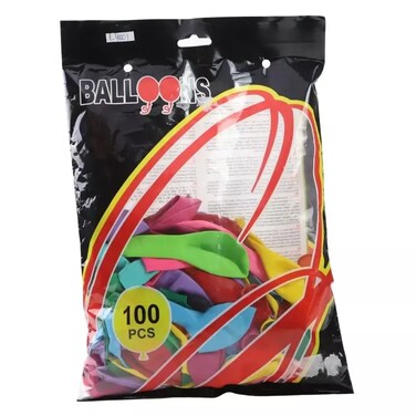 Balloons, Assorted Colors - Pack Of 100 Pieces Pack Of 3