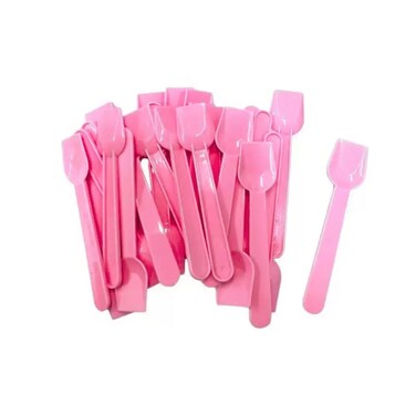 Plastic Small Disposable Mini Ice Cream Spoon 48Pcs- Pink Pack Of 3