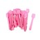 Plastic Small Disposable Mini Ice Cream Spoon 48Pcs- Pink Pack Of 3