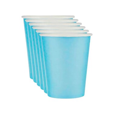 Party Decoration Disposable Paper Cups For Hot And Cold Beverage- Blue Pack Of 3