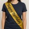Happy Birthday Printed Cross Fabric Party Sash With Black Letter- Golden Pack Of 3