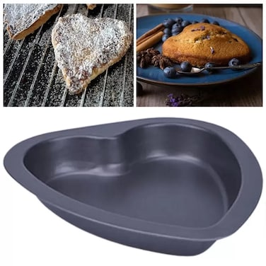 Home Maker Heart Shaped Baking Tray- Black