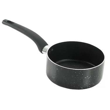 Beefit Aluminium Non-Stick Saucepan With Lid, Black Color &amp; White Dots - 16Cm