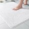Extra Soft Thick Absorbent Shaggy Bath Rugs Plush Mats For Bathroom White 40X60Cm