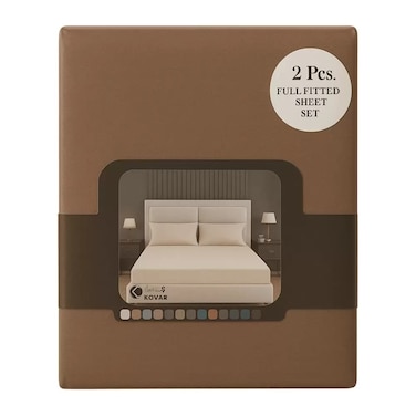 Kovar Single Fitted Bed Sheet Set 90X190Cm With Pillow Cover 50X75Cm Brown