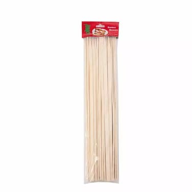 Bamboo Skewers, Disposable Natural Bamboo, Barbecue Skewers, Size 34Cm- 25Pcs