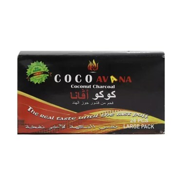 Coco Avana Natural Coconut Shell Sulphur Less Charcoal- 24Pcs